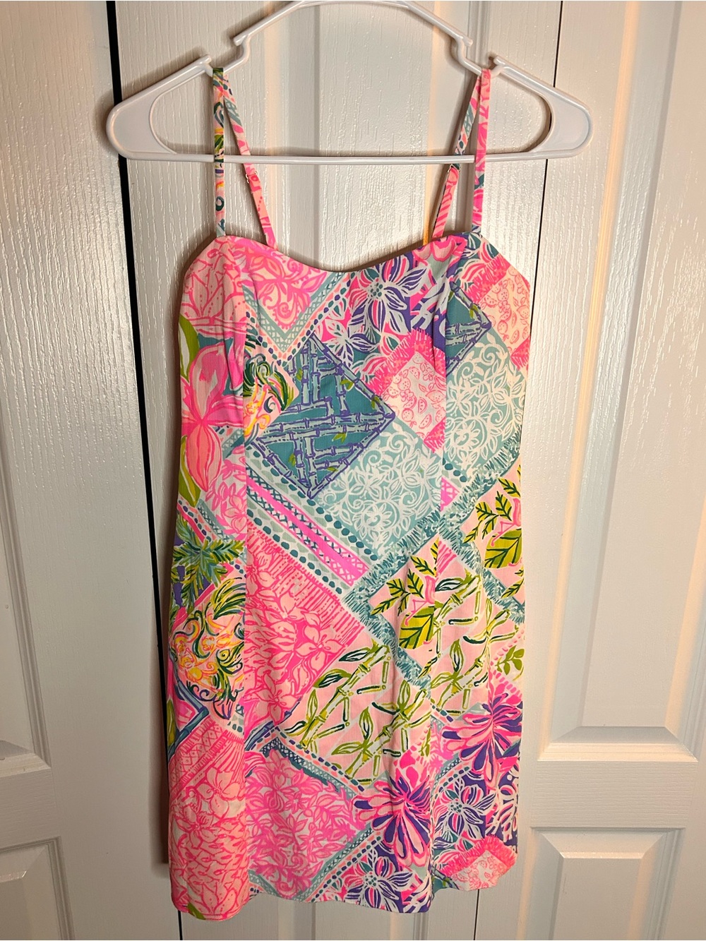 Lilly Pulitzer Size 4 Shelli‎ Block Party Stretch Tie Back Zip Mini Dress NWT